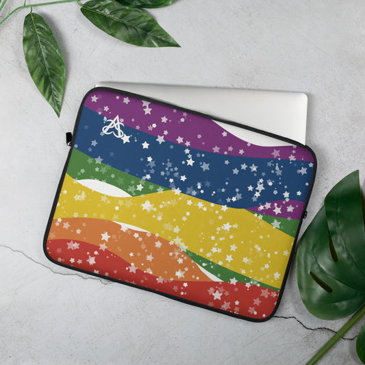 Starry Rainbow Banner Laptop Sleeve