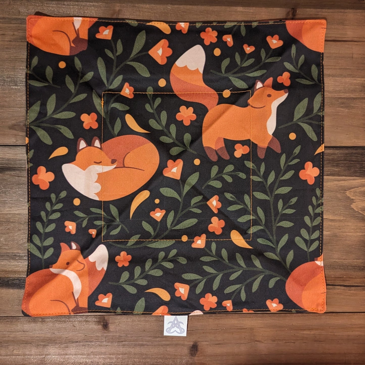 The Cozy Foxes tray laid flat to show the fox design.