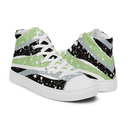 Starry Agender High Top Canvas Shoes (Fem Sizing)