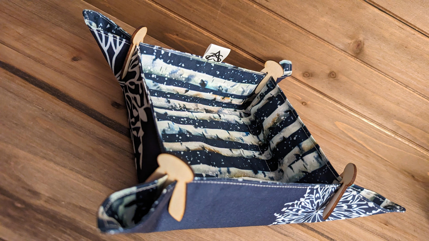 The Birch Forest pocket tray with the birch forest fabric as the liner.
